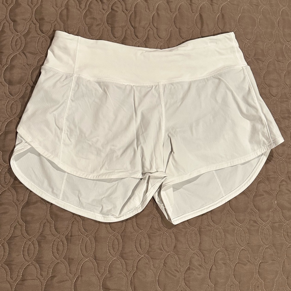 Lululemon White Speed Up Shorts Size 8!!